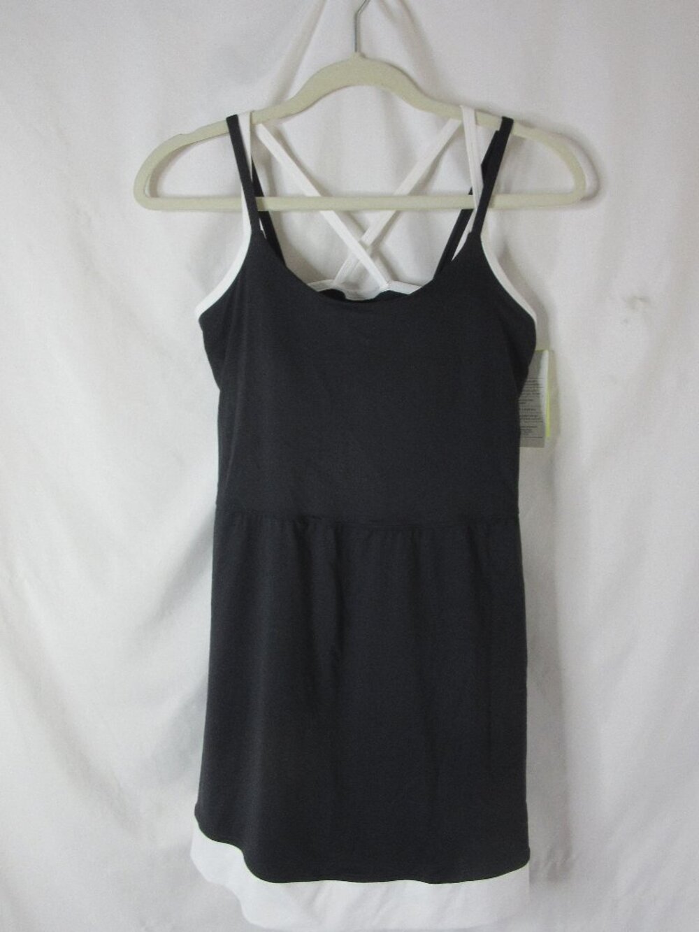 All in Motion Knit  Active Dress Tank Shorts Black White Trim Size Medium NWT